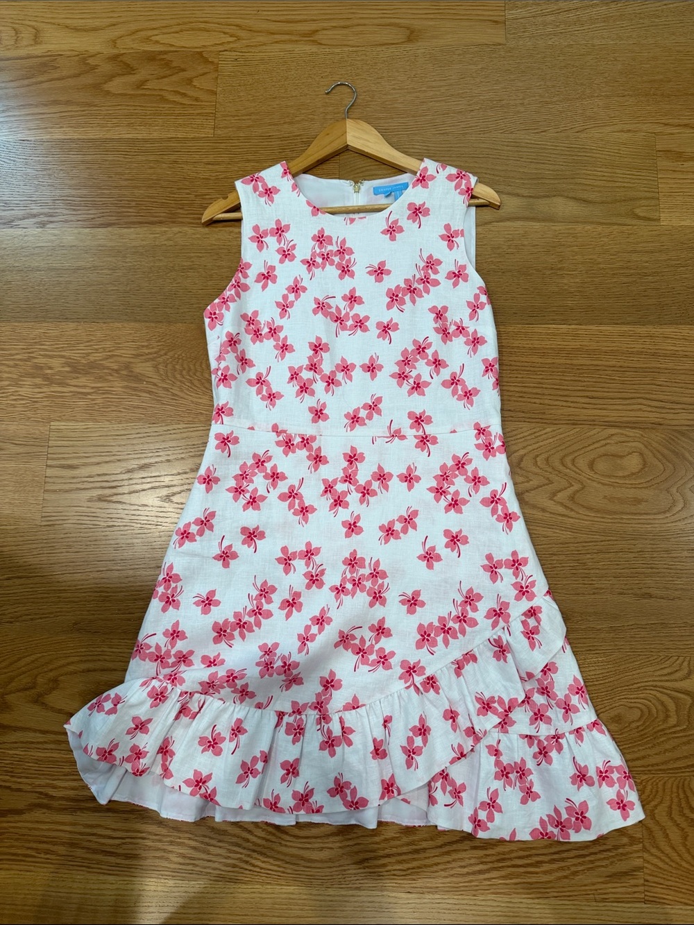 Draper James White Dress with Pink Floral Print